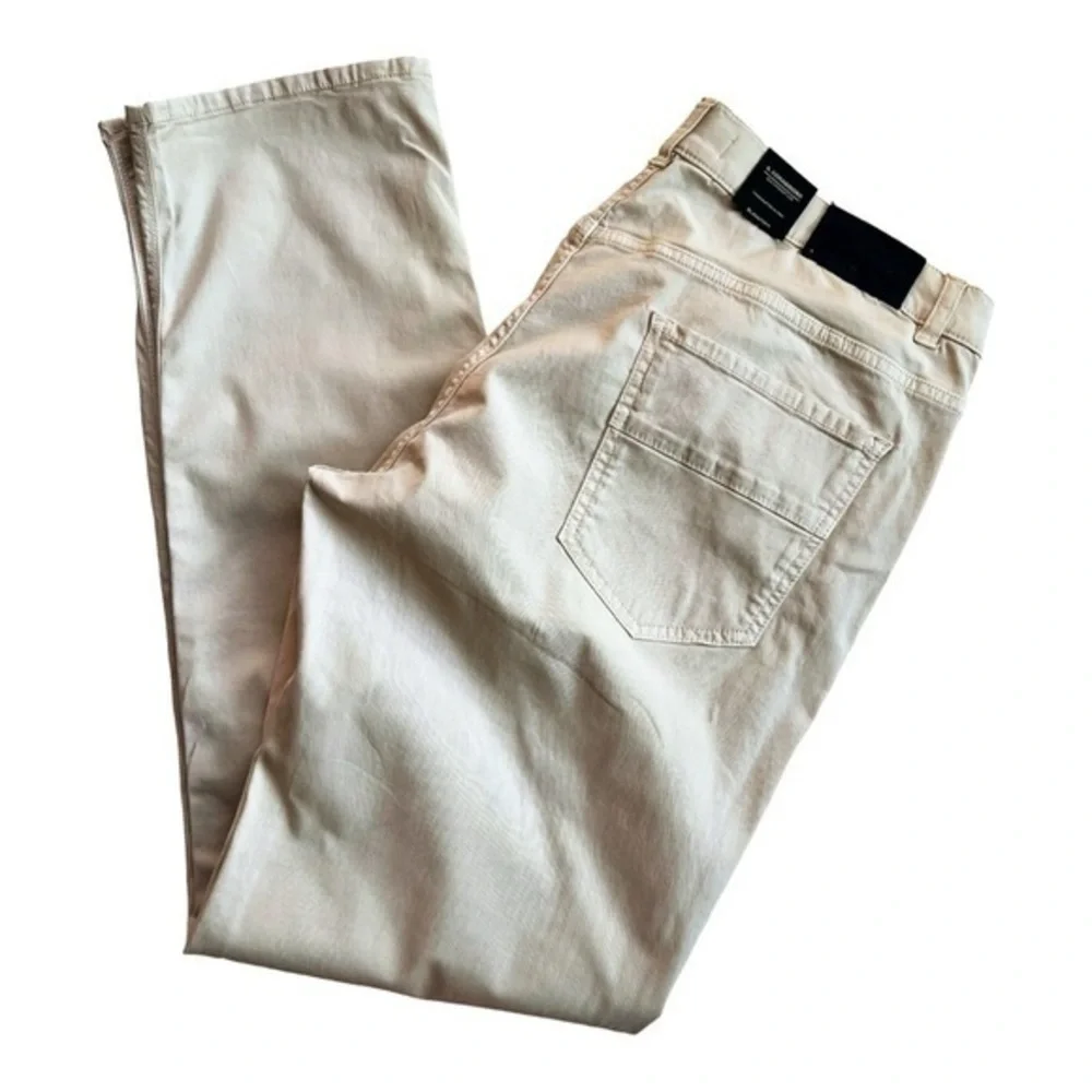 Bugatchi Men's Beige Slim Straight‎ Leg Pant Size 38x32